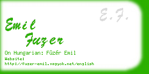 emil fuzer business card